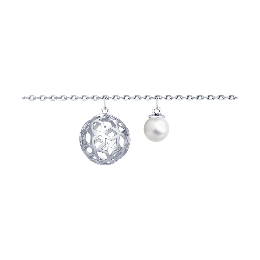 Браслет SOKOLOV из серебра с жемчугом Swarovski