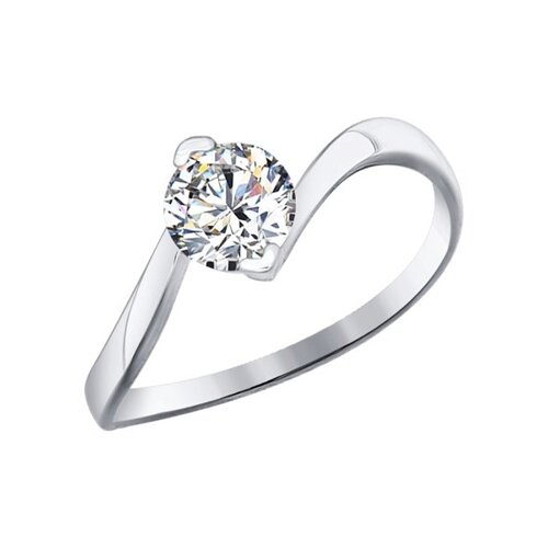 Помолвочное кольцо SOKOLOV из белого золота со Swarovski Zirconia