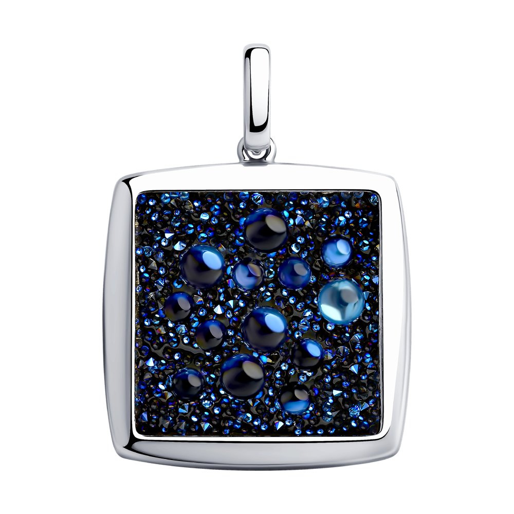 Подвеска SOKOLOV из серебра с синим кристаллами Swarovski