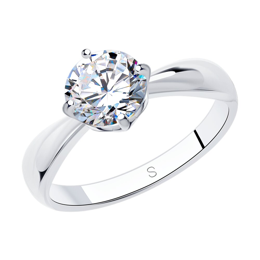 Помолвочное кольцо SOKOLOV из серебра со Swarovski Zirconia