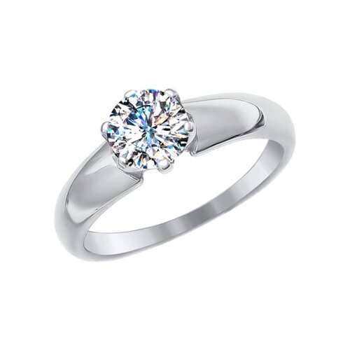Помолвочное кольцо SOKOLOV из белого золота со Swarovski Zirconia