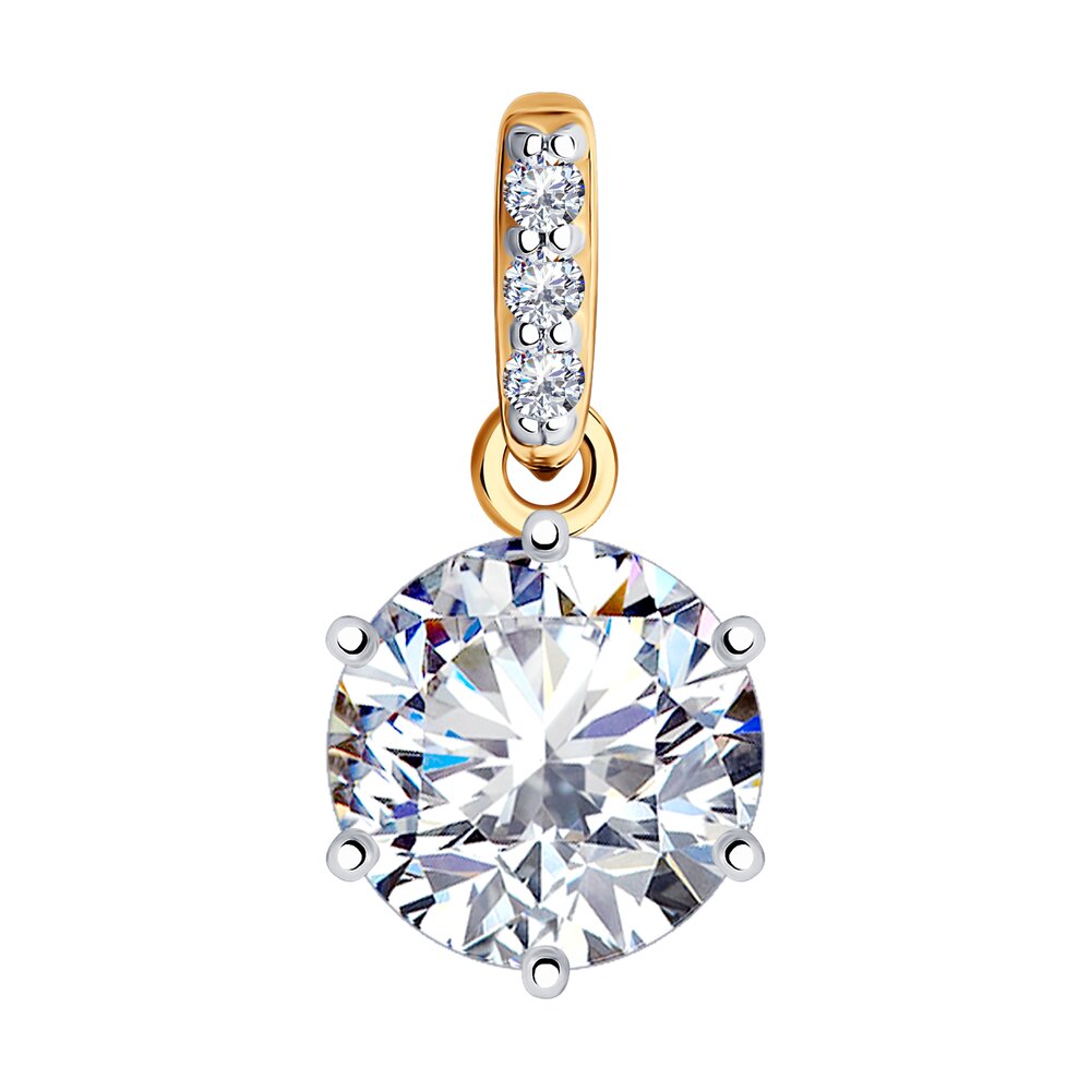 Подвеска SOKOLOV из золочёного серебра со Swarovski Zirconia