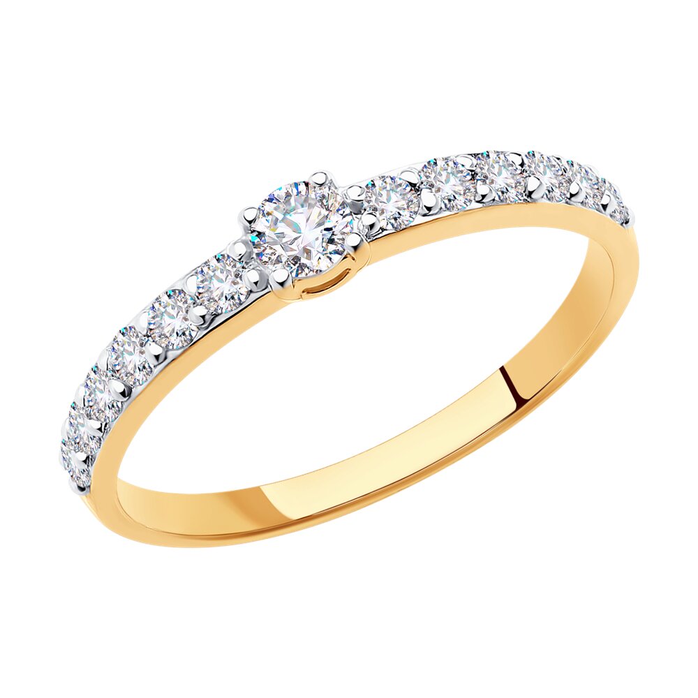 Помолвочное кольцо SOKOLOV из золота 585 пробы со Swarovski Zirconia