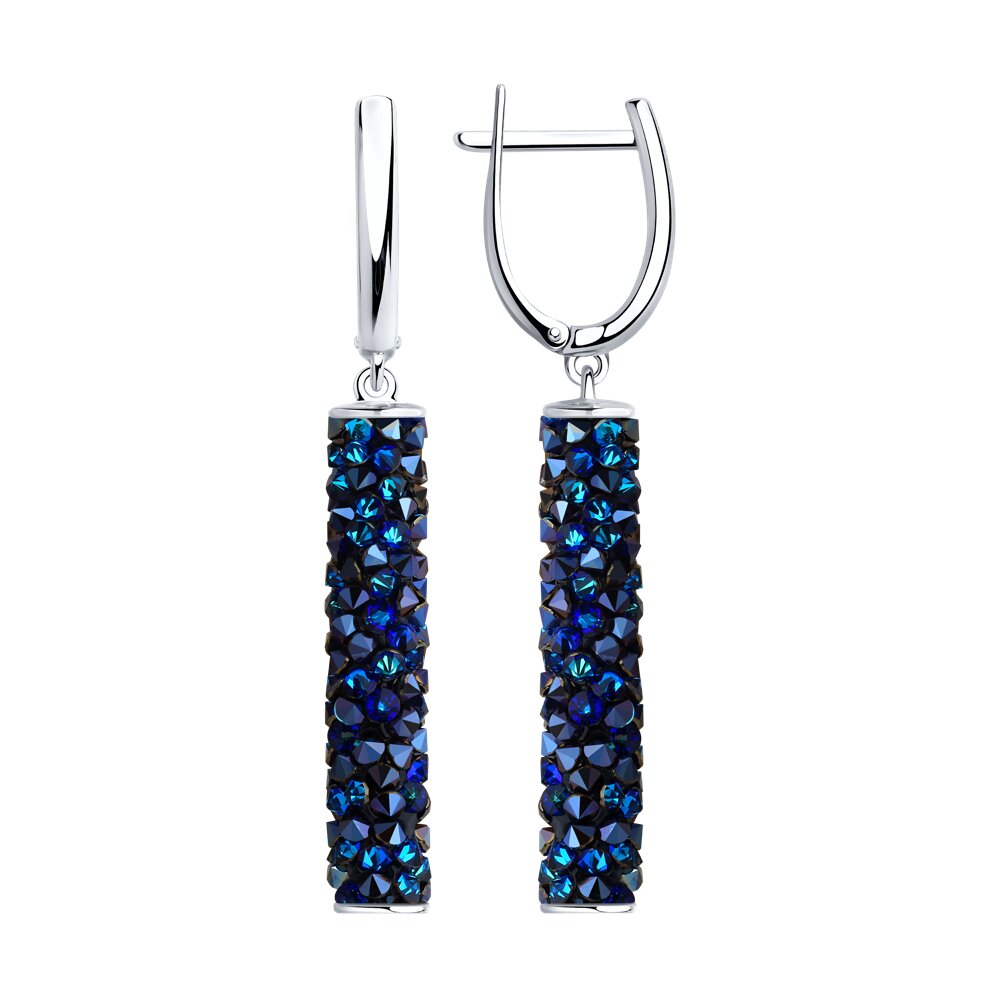 Серьги SOKOLOV из серебра с синими кристаллами Swarovski