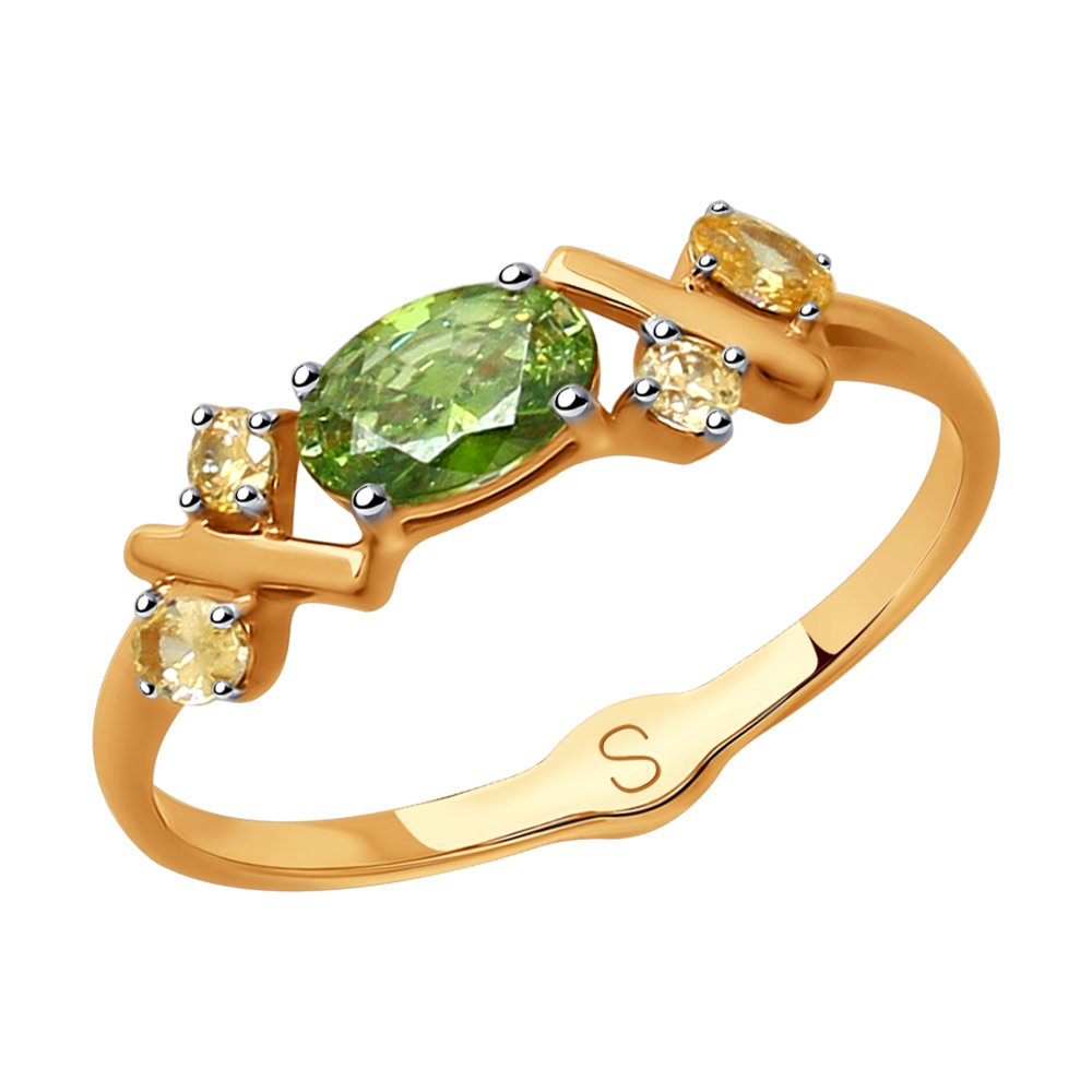 Кольцо SOKOLOV из золота с жёлтыми Swarovski Zirconia