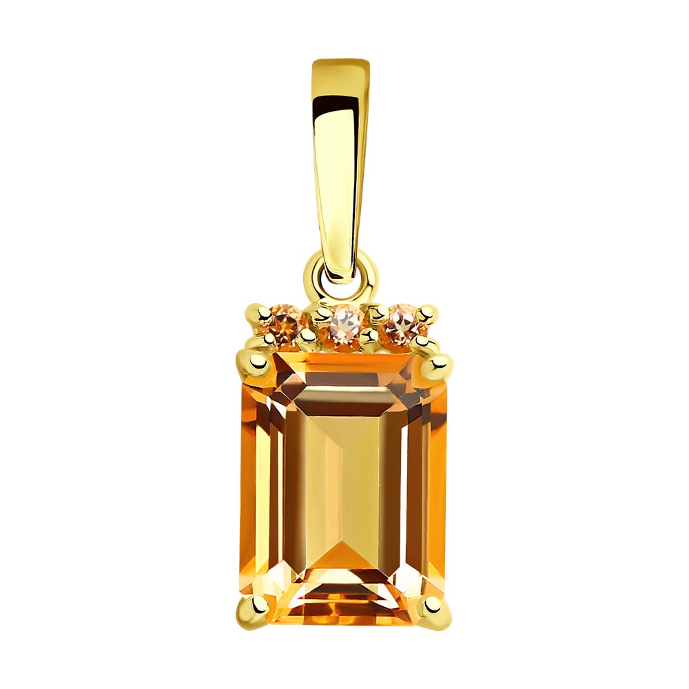Подвеска SOKOLOV из желтого золота с топазами Swarovski