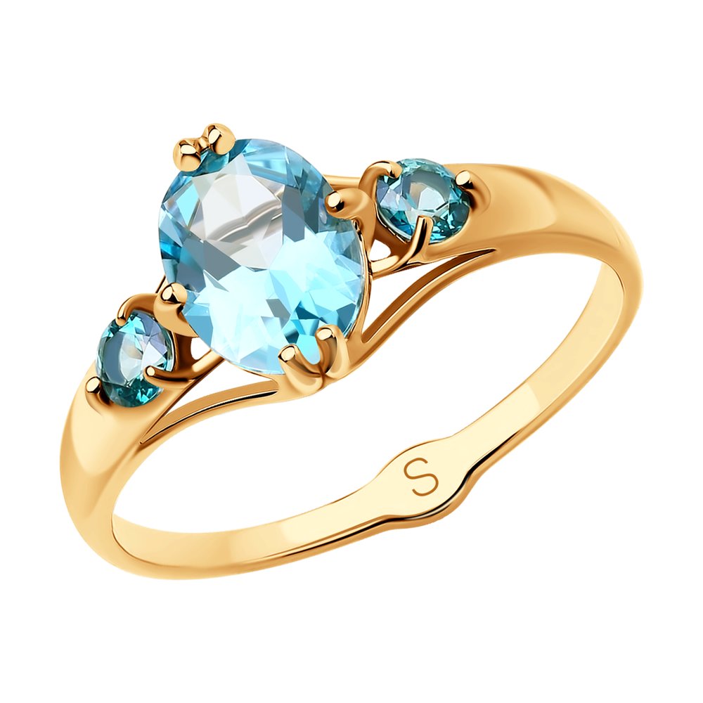 Кольцо SOKOLOV из золота с топазами Swarovski
