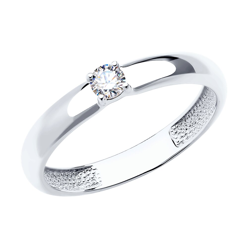 Помолвочное кольцо SOKOLOV из белого золота со Swarovski Zirconia