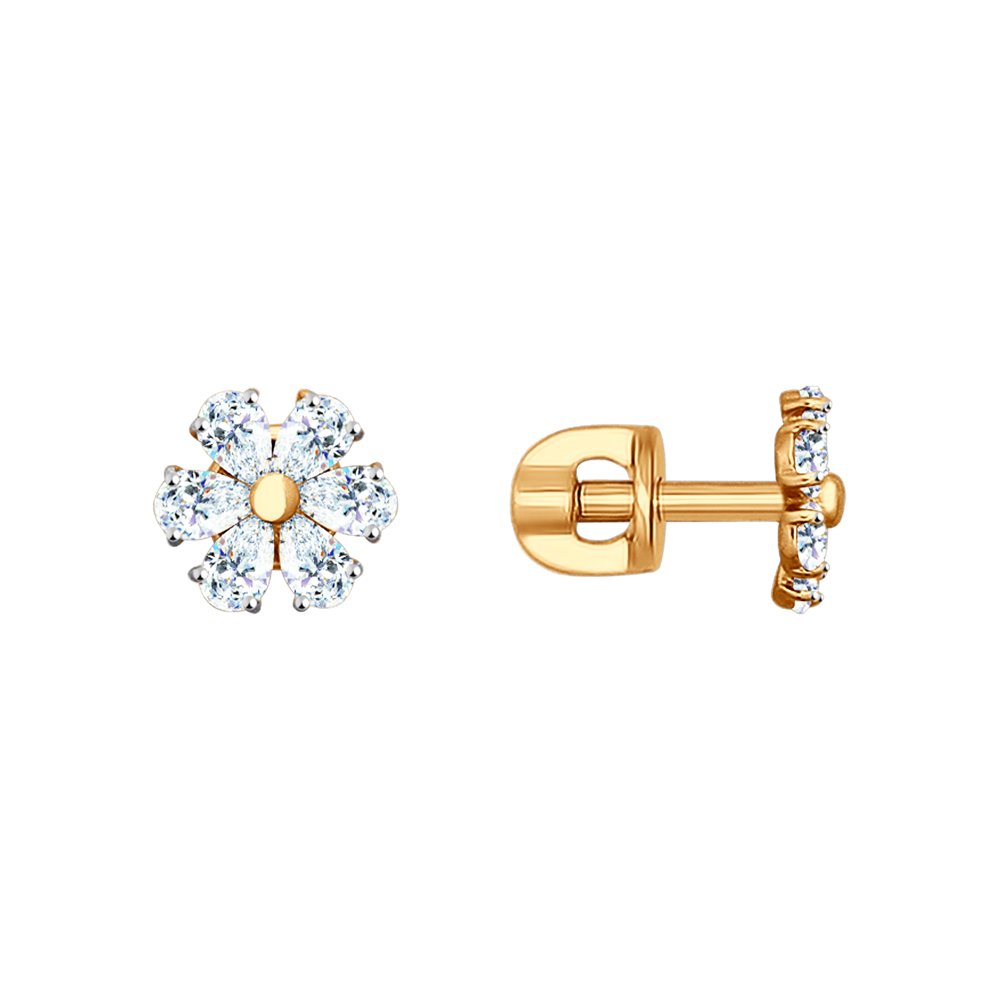 Серьги SOKOLOV из золота со Swarovski Zirconia