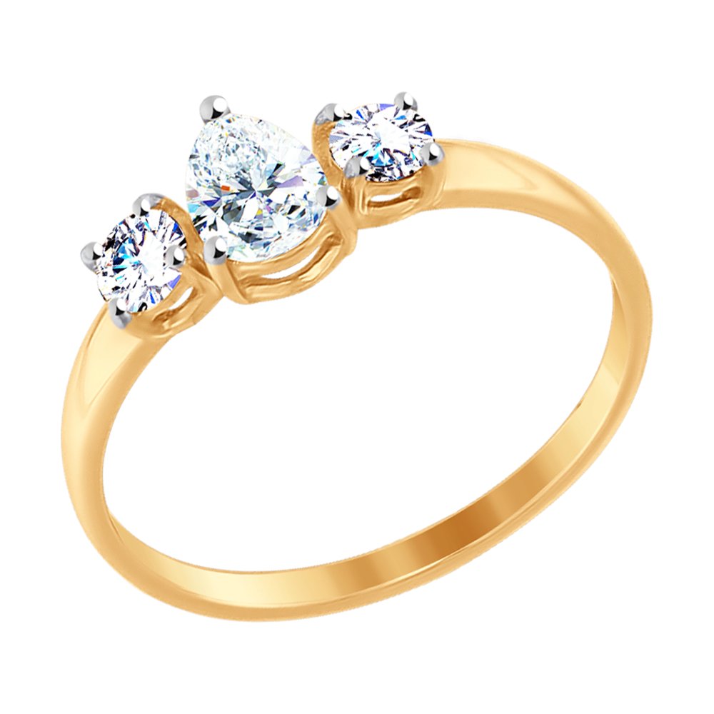 Кольцо SOKOLOV из золота со Swarovski Zirconia