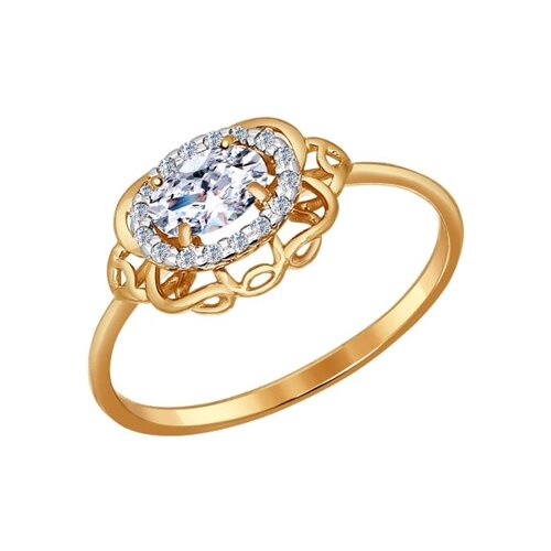 Кольцо SOKOLOV из золота со swarovski zirconia