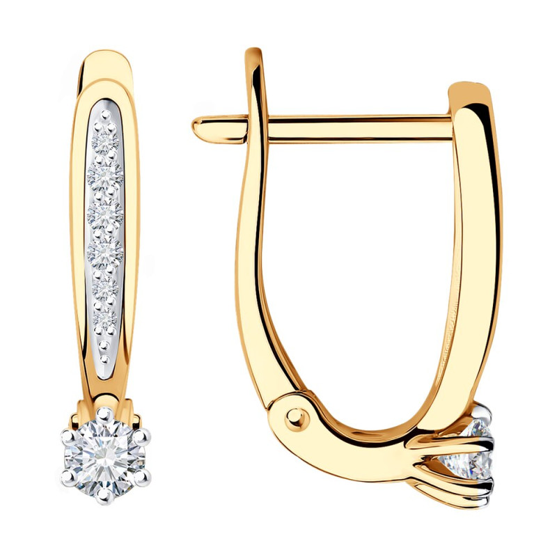 Серьги SOKOLOV из золота с бриллиантом выращенным