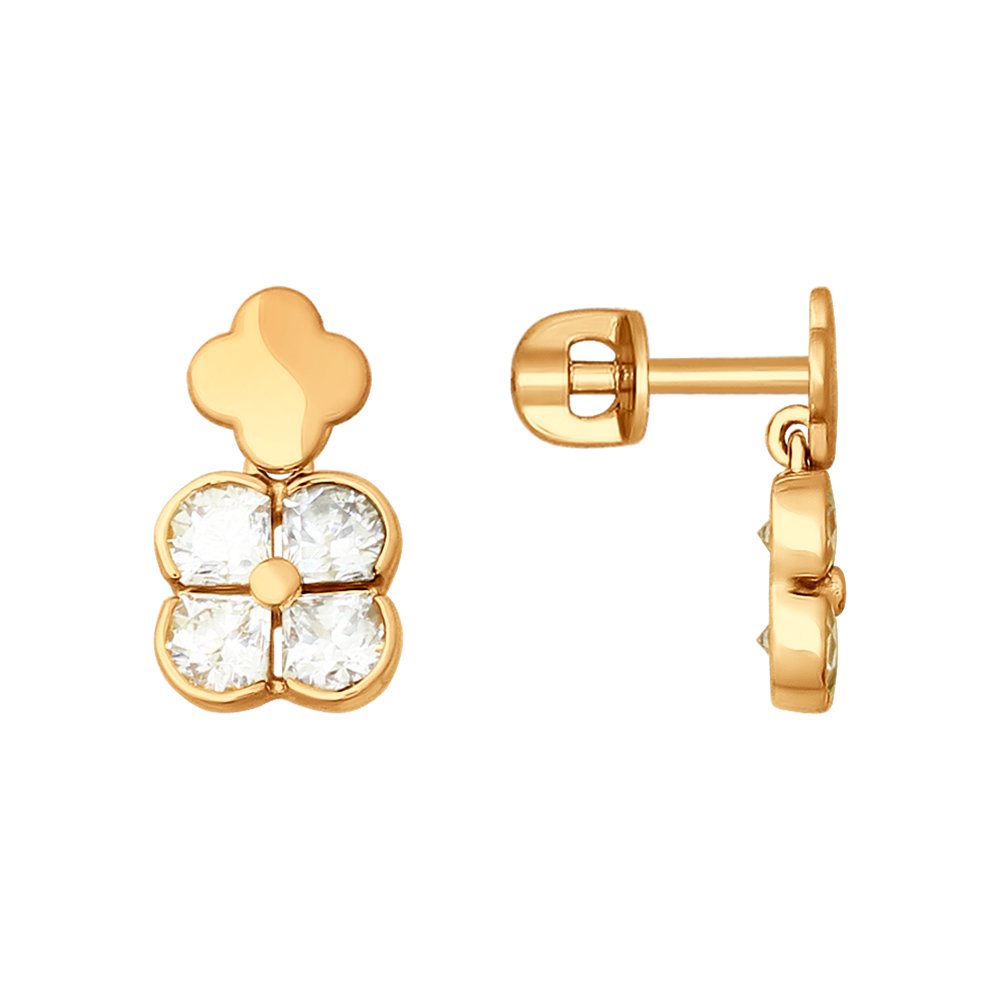 Серьги SOKOLOV из золота со Swarovski Zirconia