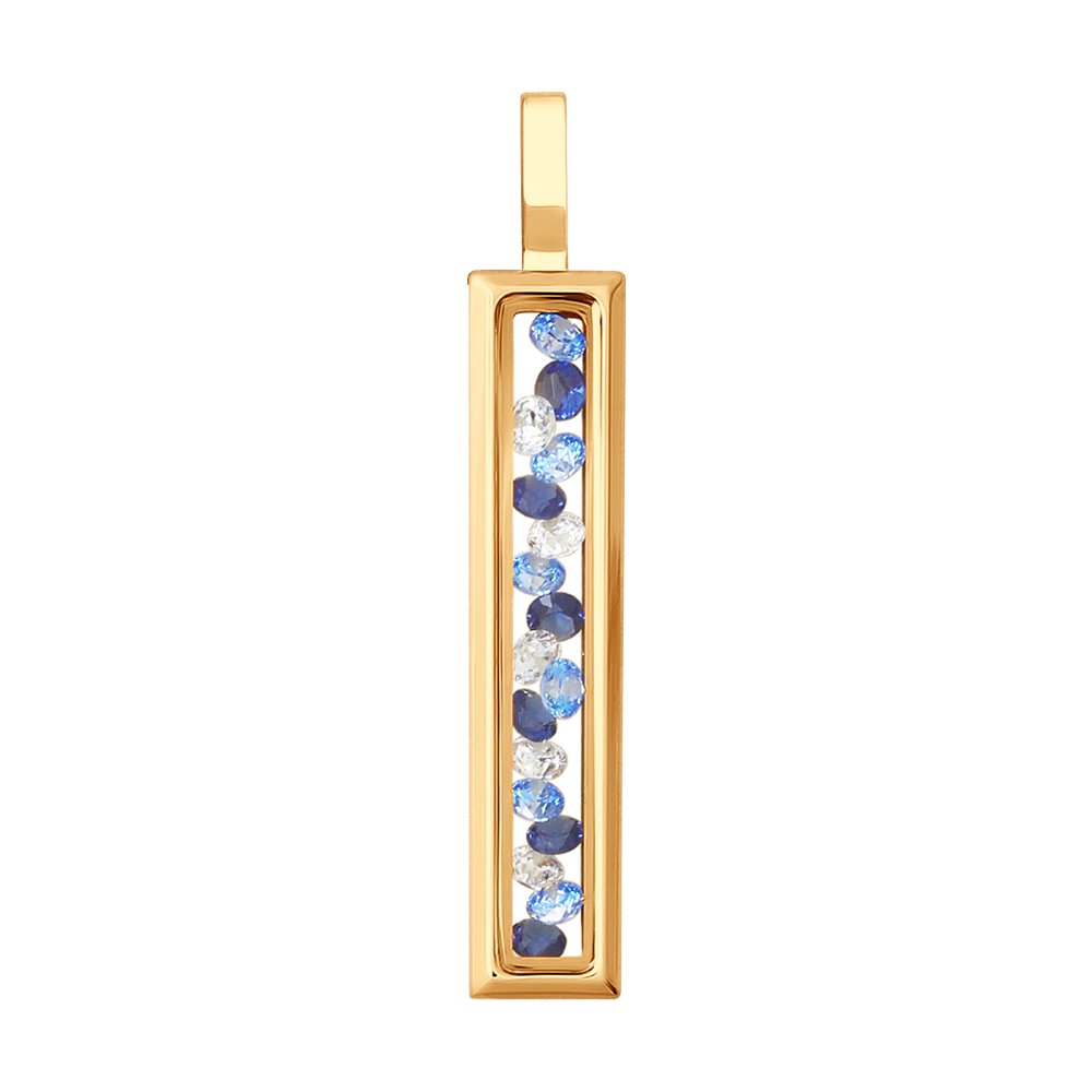 Подвеска SOKOLOV из золота со Swarovski Zirconia, минеральным стеклом и фианитами