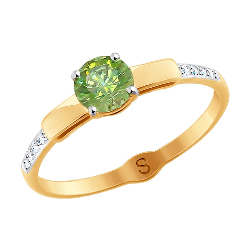 Кольцо SOKOLOV из золота с бесцветными Swarovski Zirconia