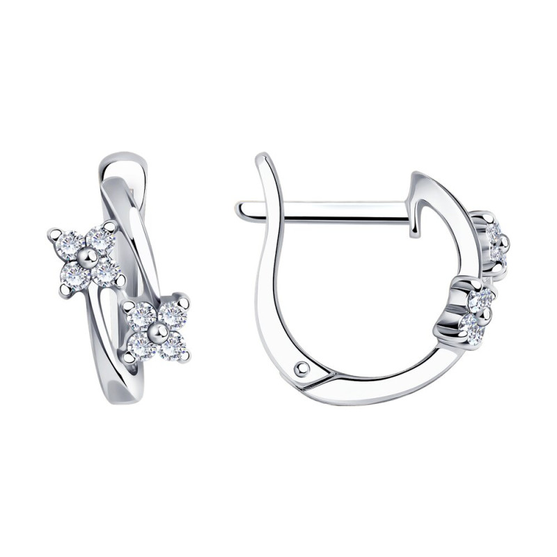 Серебряные детские серьги с фианитами SOKOLOV