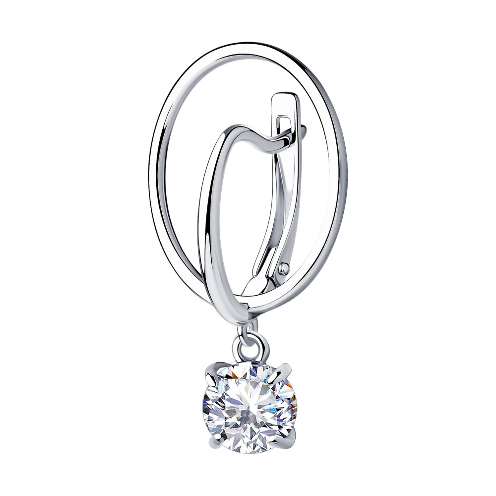 Серьга SKLV из серебра с фианитом