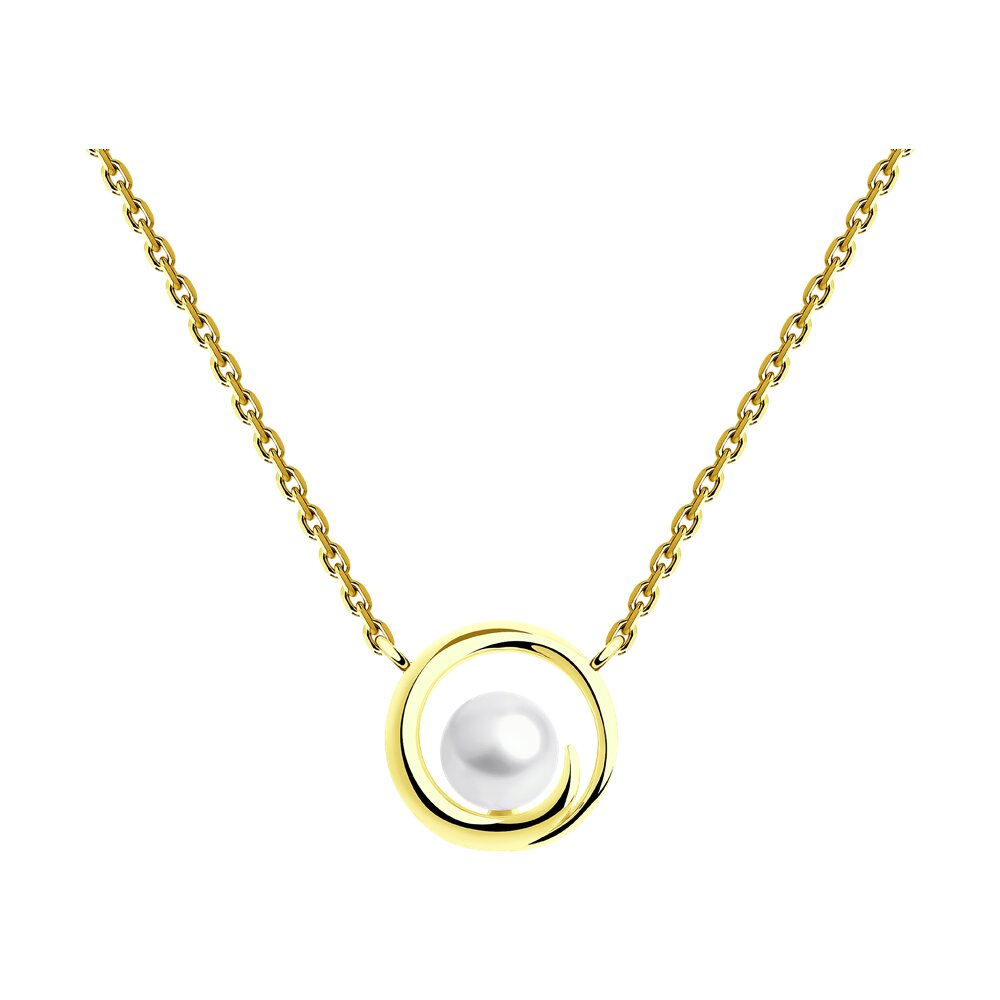 Колье SOKOLOV из желтого золота с жемчугом