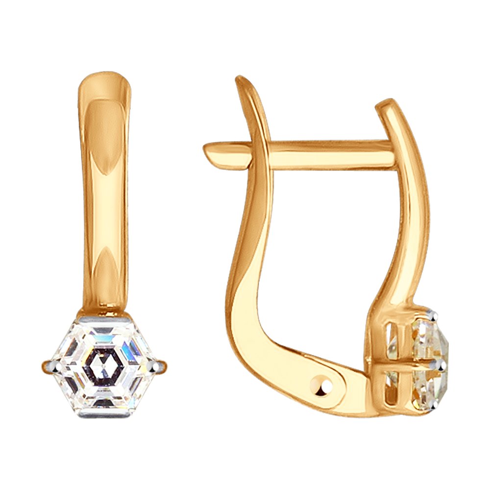 Серьги SOKOLOV из золота со Swarovski Zirconia