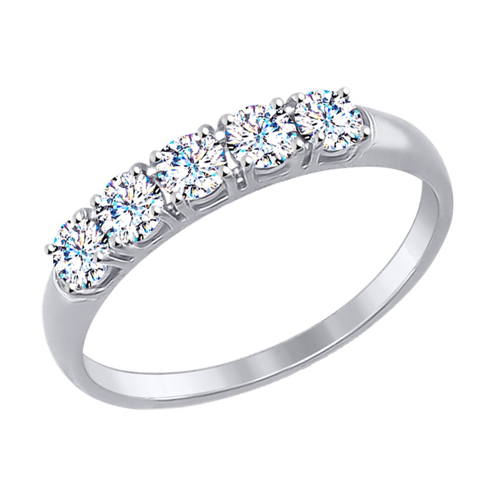Кольцо SOKOLOV из белого золота со Swarovski Zirconia