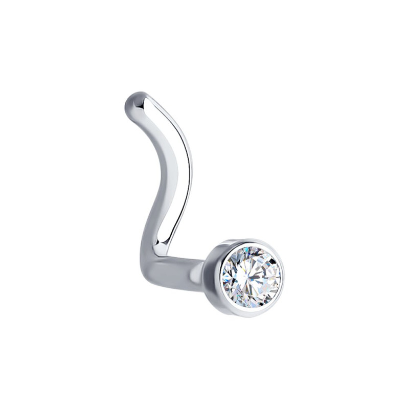 Классический пирсинг для носа SOKOLOV из белого золота с бриллиантом