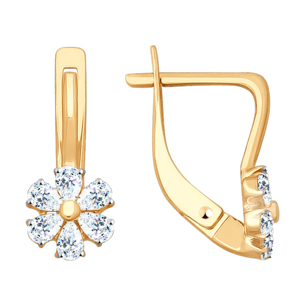 Серьги SOKOLOV из золота со Swarovski Zirconia