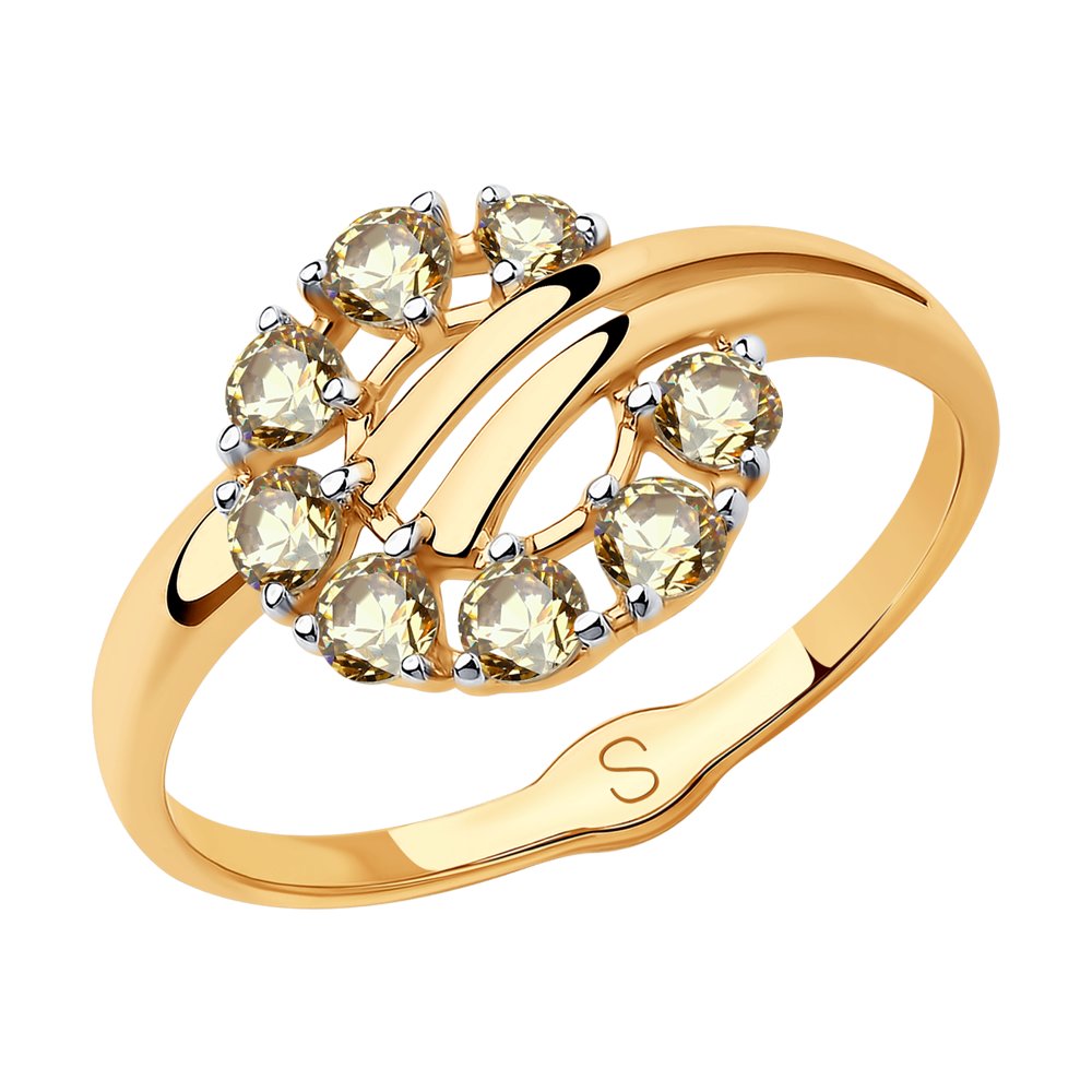 Кольцо SOKOLOV из золота с жёлтыми Swarovski Zirconia