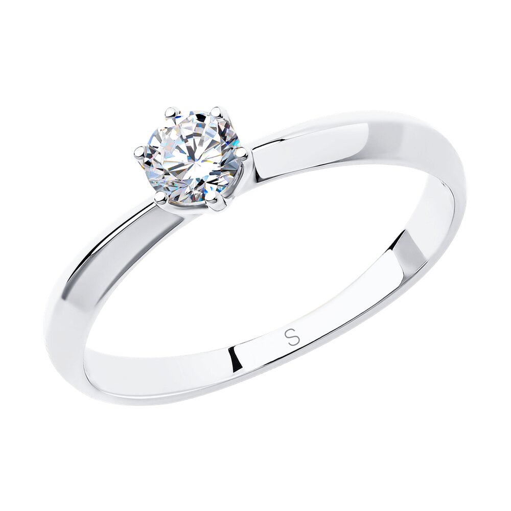 Помолвочное кольцо SOKOLOV из белого золота со Swarovski Zirconia