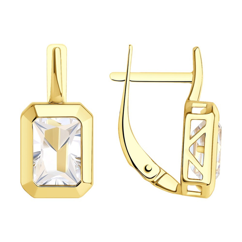Серьги SOKOLOV из желтого золота с горным хрусталем