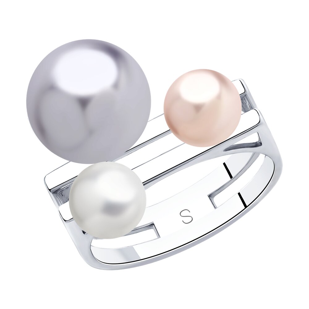 Кольцо SOKOLOV из серебра с жемчугом Swarovski