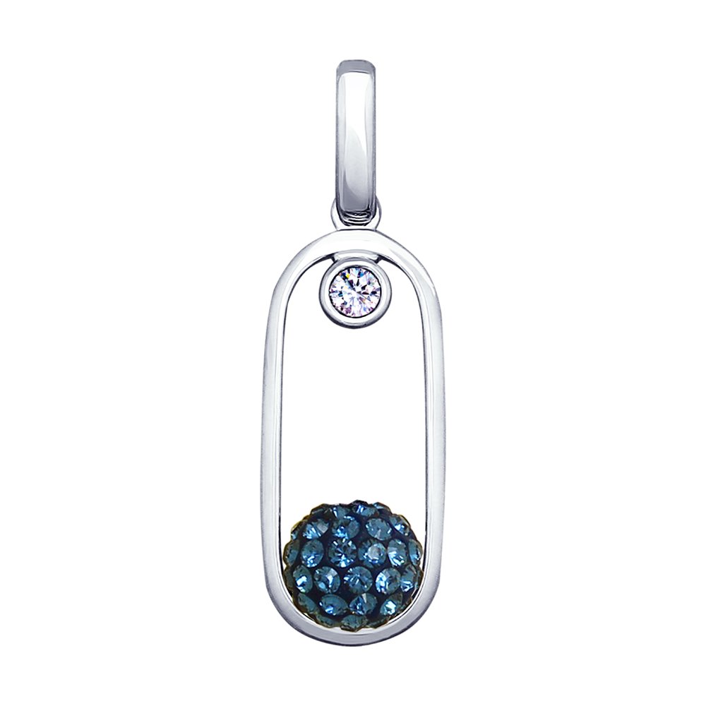 Подвеска SOKOLOV из серебра с кристаллами Swarovski и фианитом