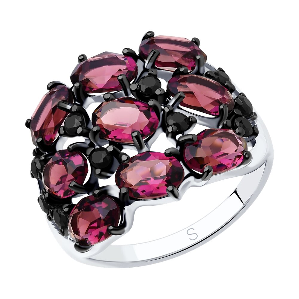 Кольцо SOKOLOV из серебра с кристаллами Swarovski и фианитами