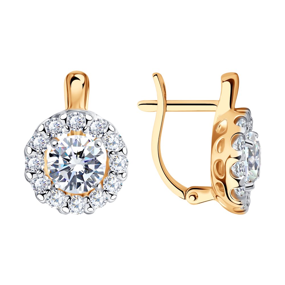 Серьги SOKOLOV из золочёного серебра со Swarovski Zirconia