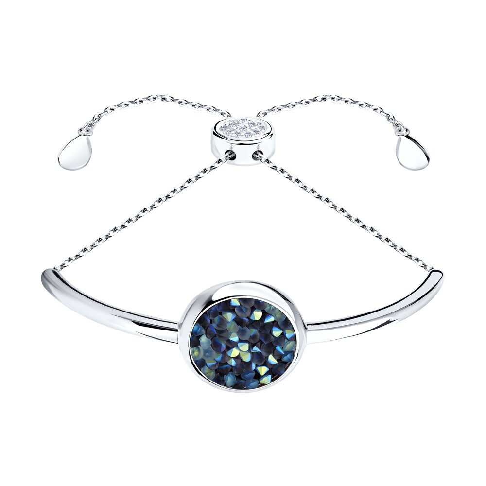 Браслет SOKOLOV из серебра с кристаллами Swarovski и фианитами