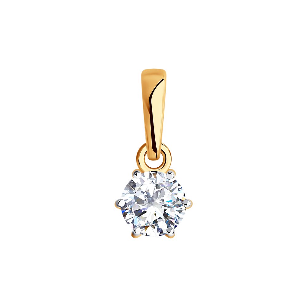 Подвеска SOKOLOV из золота с фианитом Swarovski