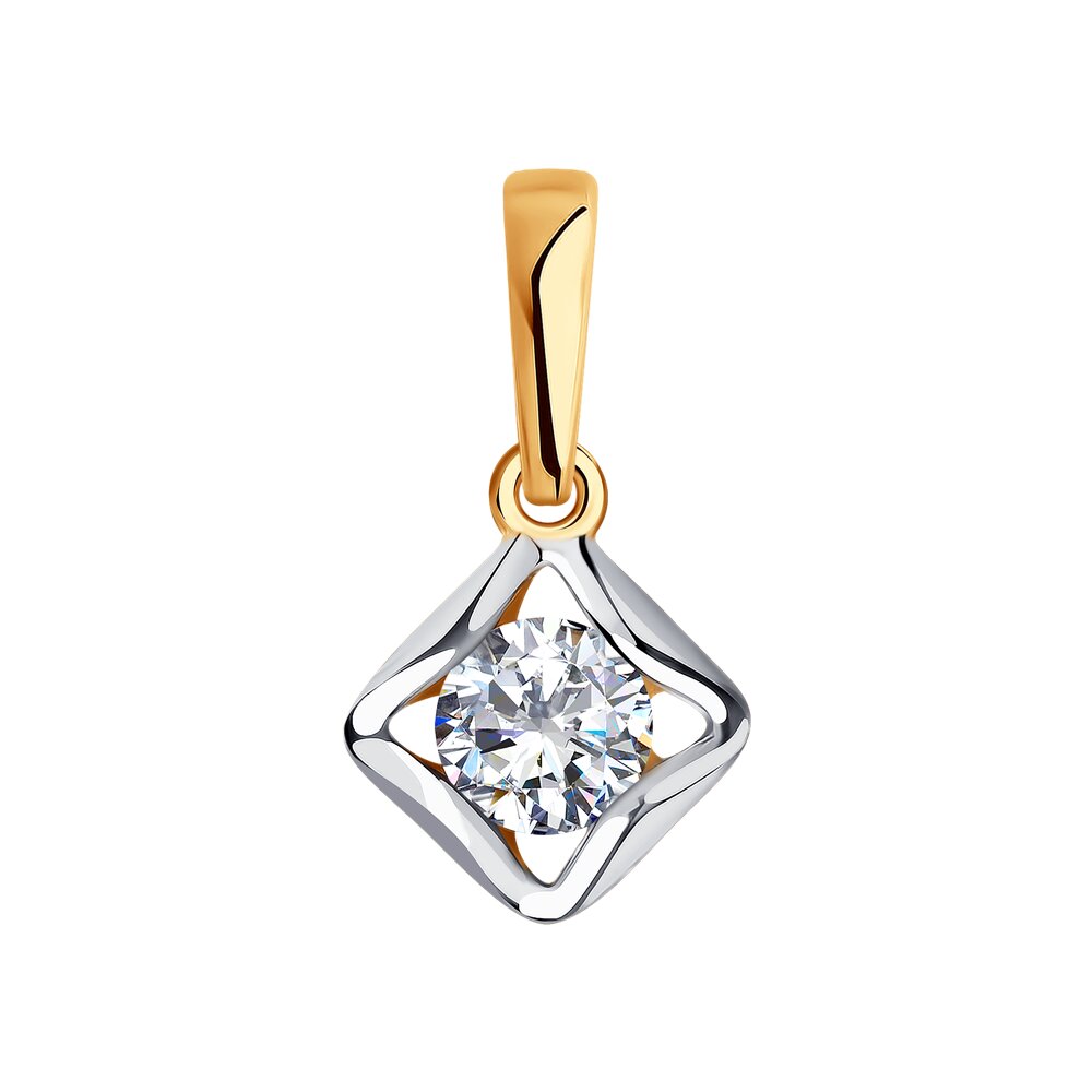 Подвеска SOKOLOV из золота с фианитом Swarovski