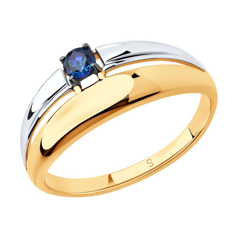 Кольцо SOKOLOV из золота с синим Swarovski Zirconia