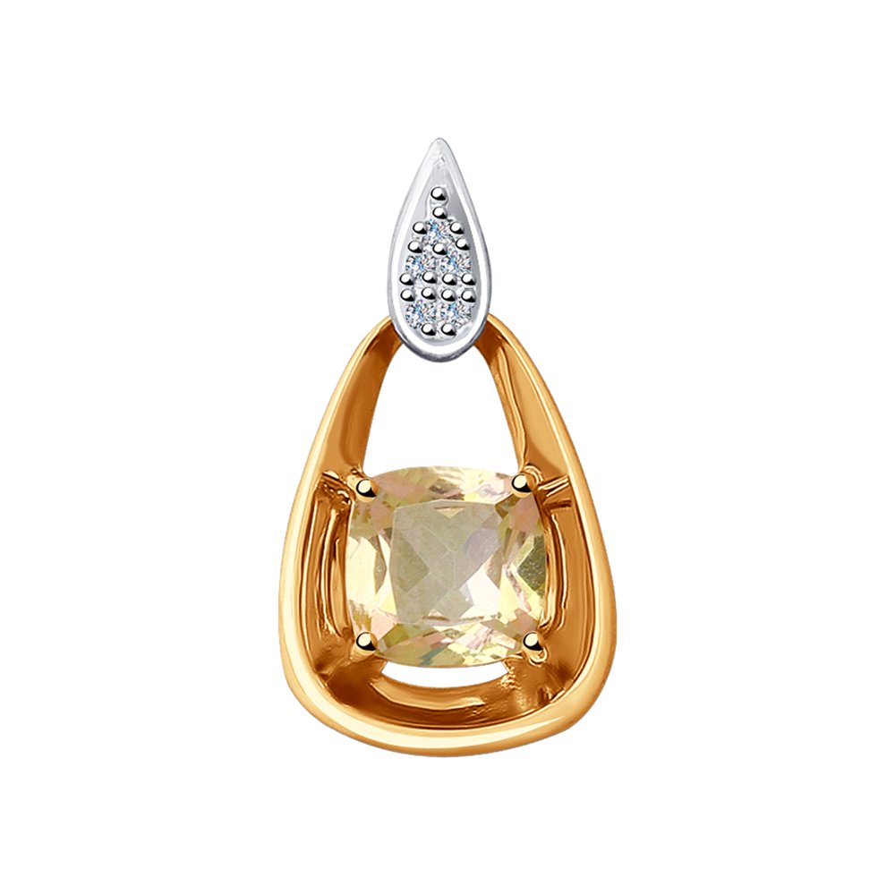 Подвеска SOKOLOV из золота с бриллиантами и морганитом