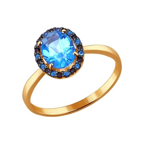 Золотое кольцо со Swarovski SOKOLOV