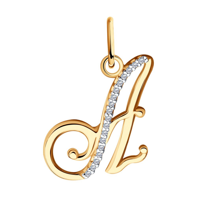 Подвеска-буква SOKOLOV из золота с фианитами