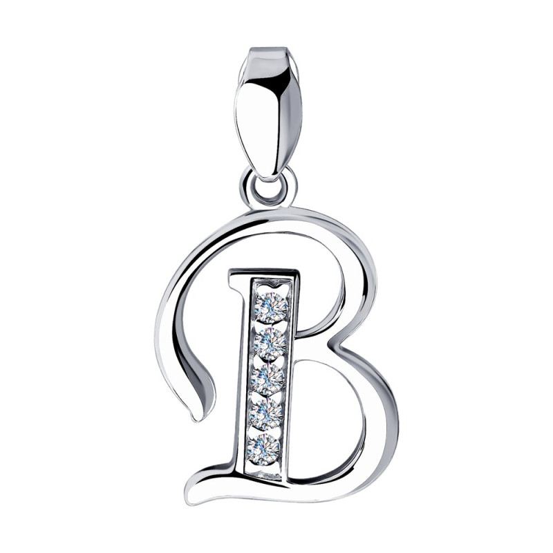 Подвеска-буква SOKOLOV из серебра с фианитами