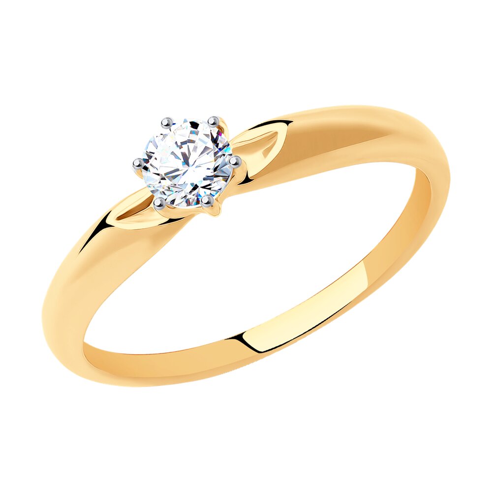 Помолвочное кольцо SOKOLOV из золота со Swarovski Zirconia