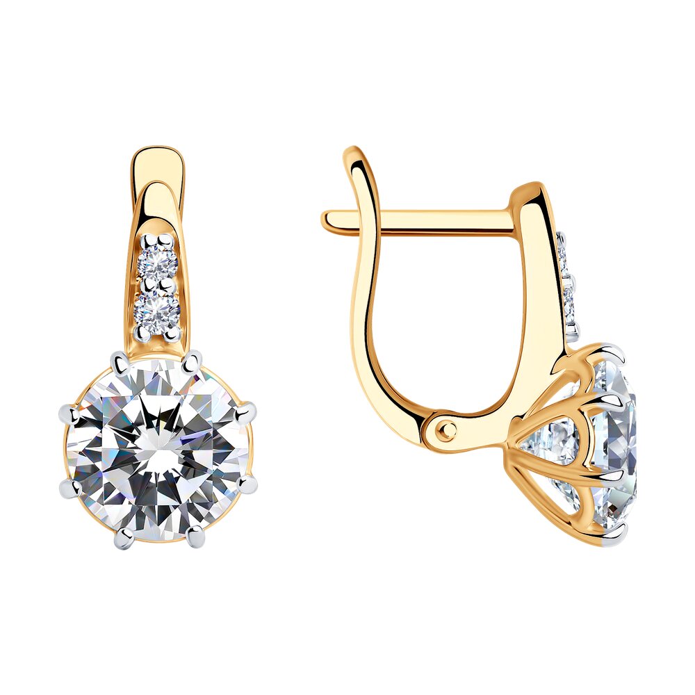 Серьги SOKOLOV из золочёного серебра со Swarovski Zirconia