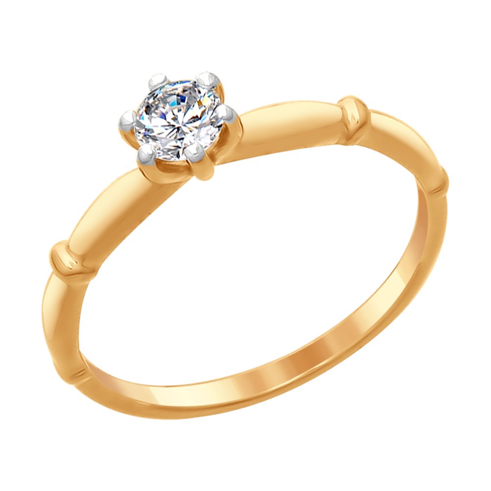 Кольцо SOKOLOV из золочёного серебра со Swarovski Zirconia