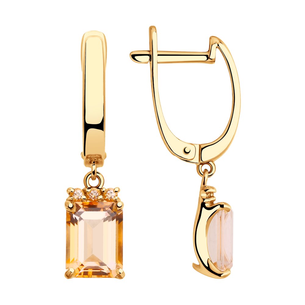Серьги SOKOLOV из золота с топазами Swarovski