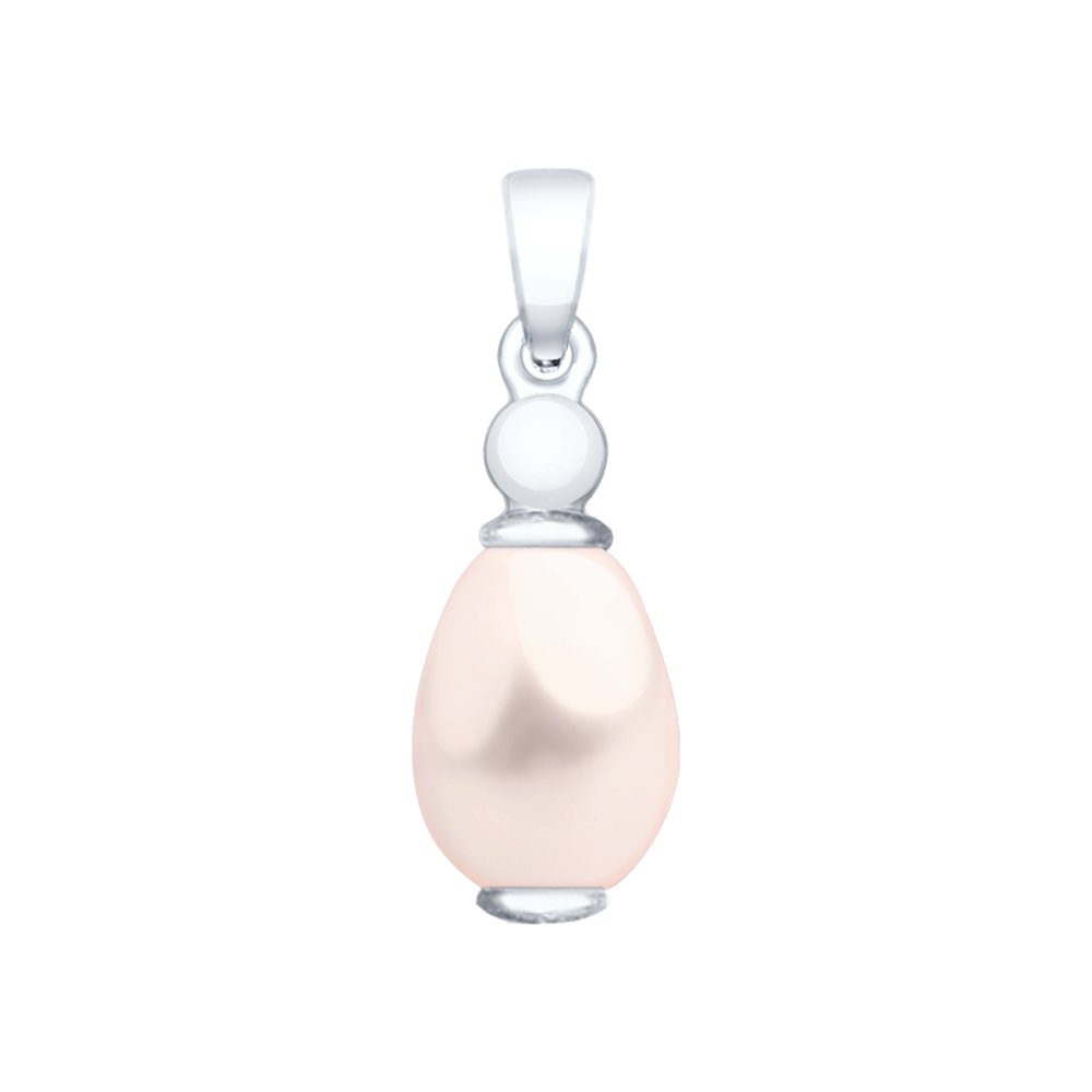 Подвеска SOKOLOV из серебра с розовым жемчугом Swarovski