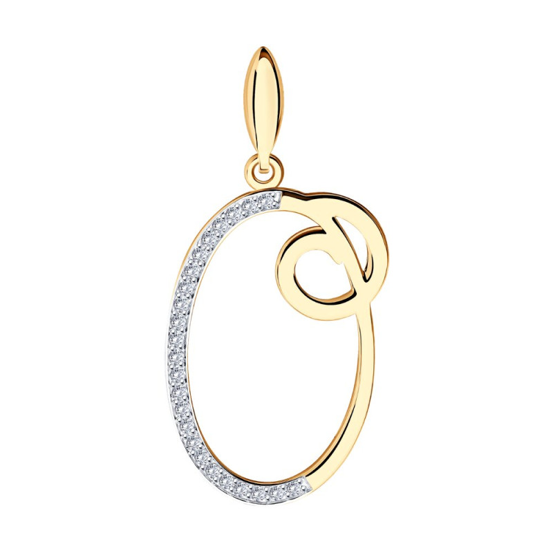 Подвеска-буква О SOKOLOV из золота с фианитами