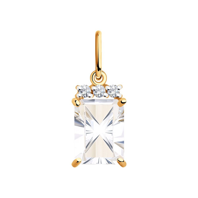 Подвеска SOKOLOV из золота с горным хрусталем и фианитами