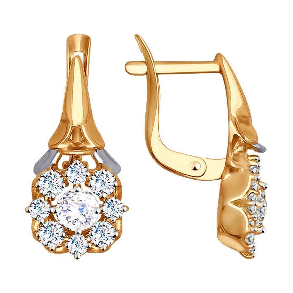 Серьги SOKOLOV из золота со Swarovski Zirconia
