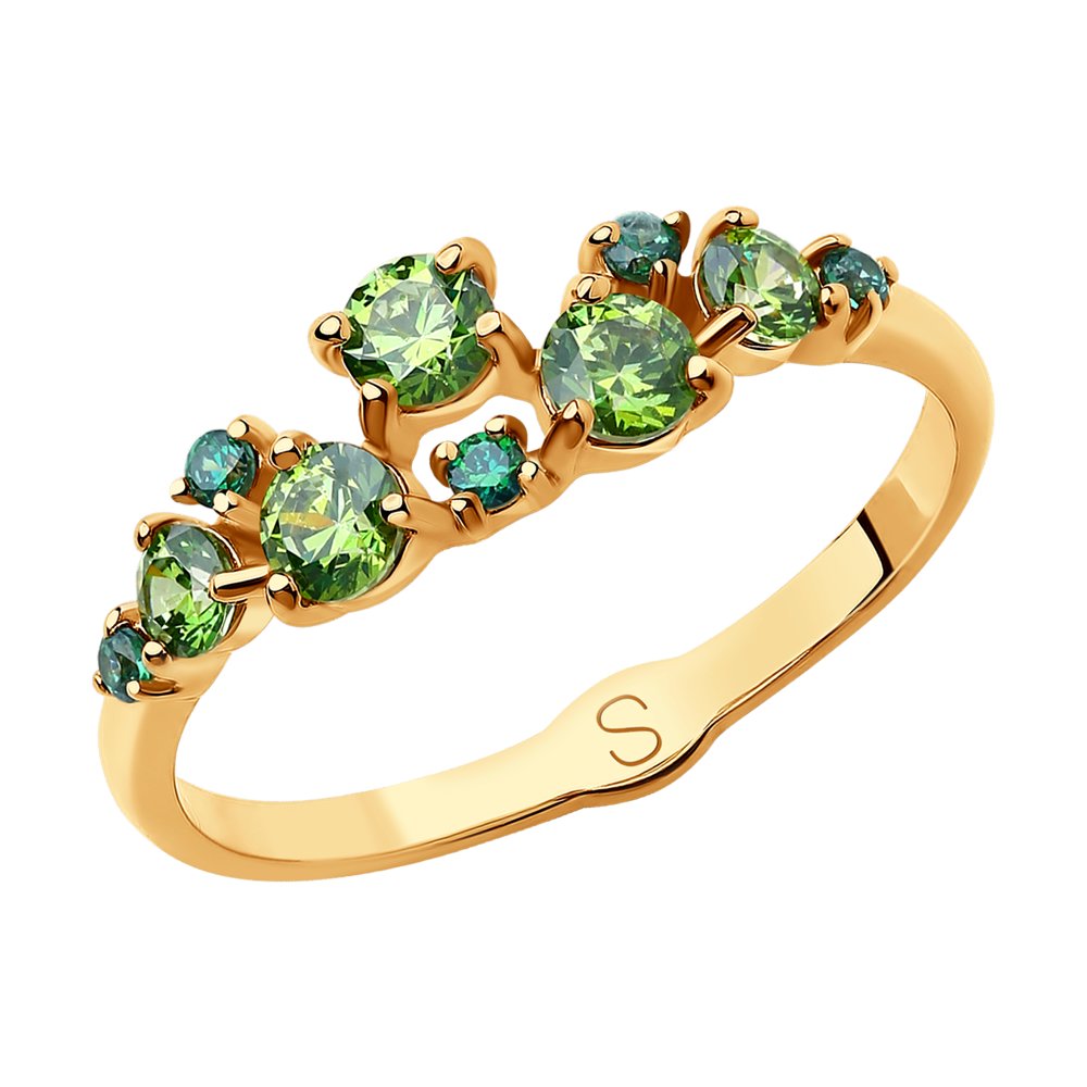 Кольцо SOKOLOV из золота со Swarovski Zirconia и фианитами